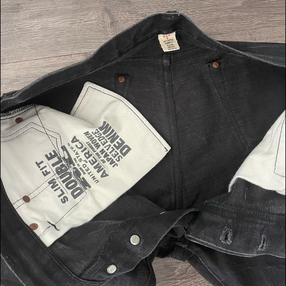 RRL Mens Black Jeans, Japan Selvedge denim. 36w x 32” - Picture 3 of 4